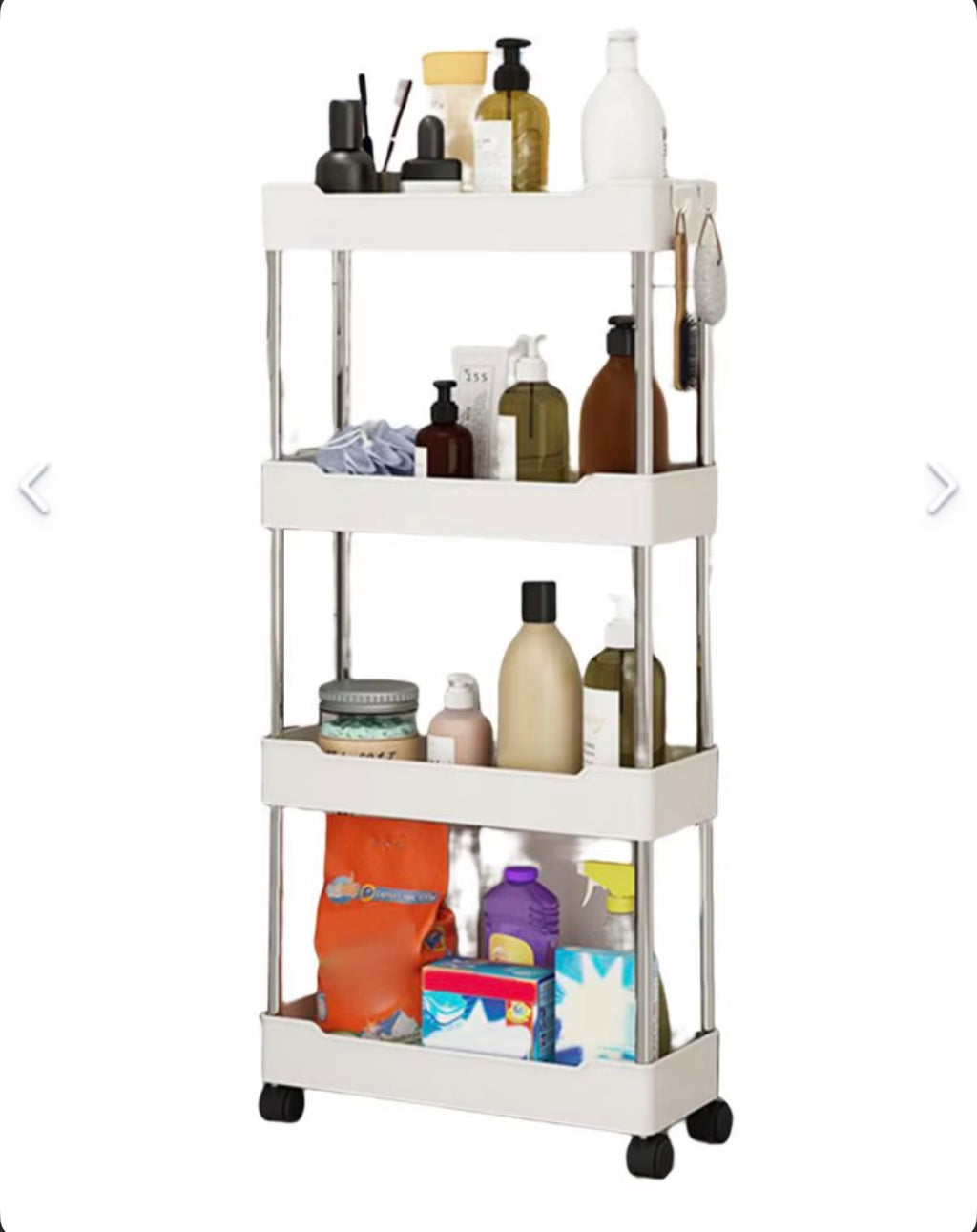 Carrito de almacenamiento de 4 niveles